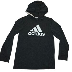 Adidas Charcoal Hoodie with White Logo